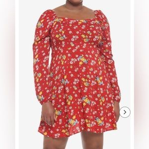 Her Universe Disney Winnie The Pooh Floral Long-Sleeve Dress Plus Size